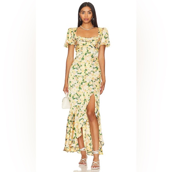 New ASTR the Label Dayanara Puff Sleeve Floral Dress Size Medium - Picture 1 of 6
